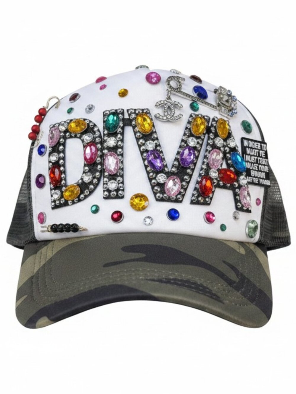 Custom DIVA Bling Camo Trucker Hat